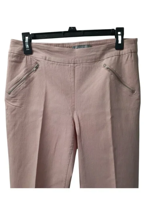 Valerie Stevens Womens Trouser Size 6 Pink Zippered Side Pockets Tapered - Picture 3 of 5